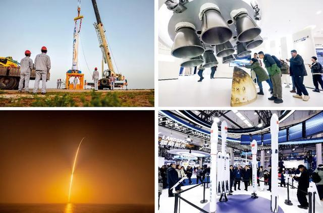 上左图：2018年，零壹空间自研商业亚轨道火箭首飞。图/中新