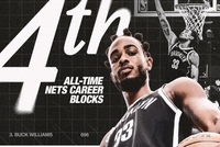 赵四迎里程碑！克拉克斯顿篮网盖帽数达到600 升至队史第四位