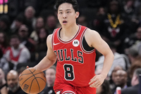 获得机会！河村勇辉半场出战4分20秒 没有得分&amp;拿到1板2助