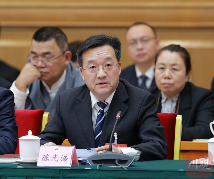 全国人大代表，四川省文化和旅游厅党组书记、厅长陈光浩 摄影 欧阳杰