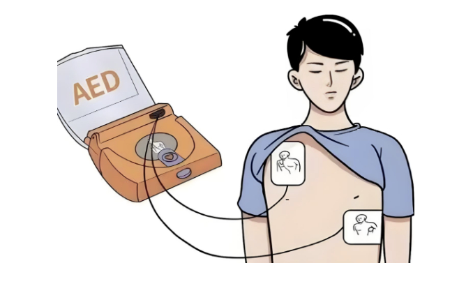 电极片贴片位置。 图/上海市退役军人事务局官微