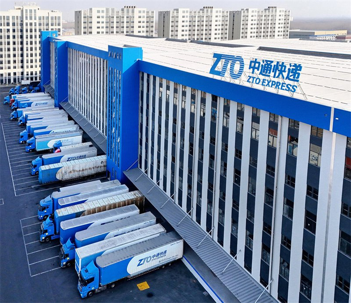 2月24日，无人机拍摄的位于廊坊广阳经济开发区的中通快递北方总部。河北日报记者 王伟摄