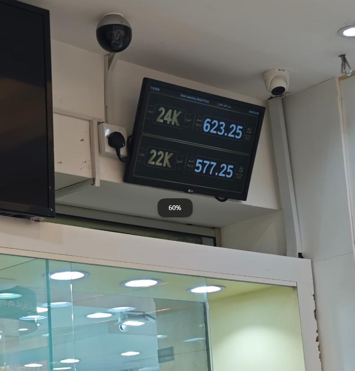 3月7日，迪拜24K黃金掛牌價每克約623迪拉姆