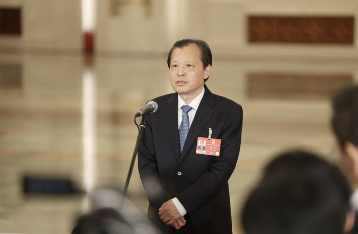 3月9日，十四届全国人大四次会议第二场“部长通道”集中采访活动在北京人民大会堂举行。经济日报记者高兴贵摄