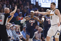 上赛季西部半决赛打满7场！ESPN明日胜率预测：雷霆64% 掘金36%