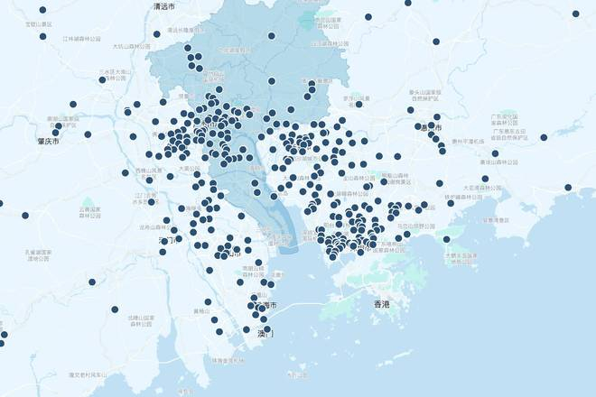 ▲大湾区的蔚来换电站分布