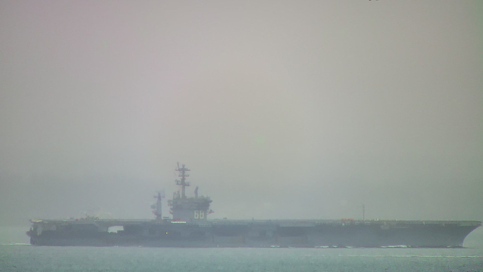  3月8日离开港口的“尼米兹”号航母社交媒体