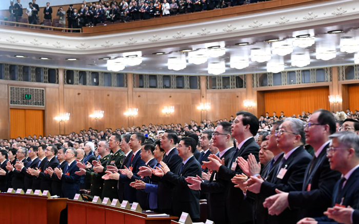 ▲3月9日，十四届全国人大四次会议在北京人民大会堂举行第二次全体会议。图/新华社