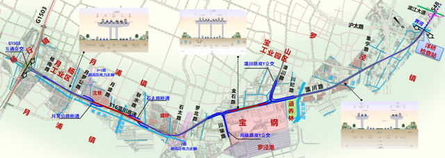 S16蕰川高速（G1503公路-省界）新建工程线位图