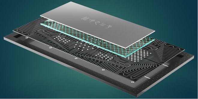 潘建伟团队演示的祖冲之三号量子处理器示意图。