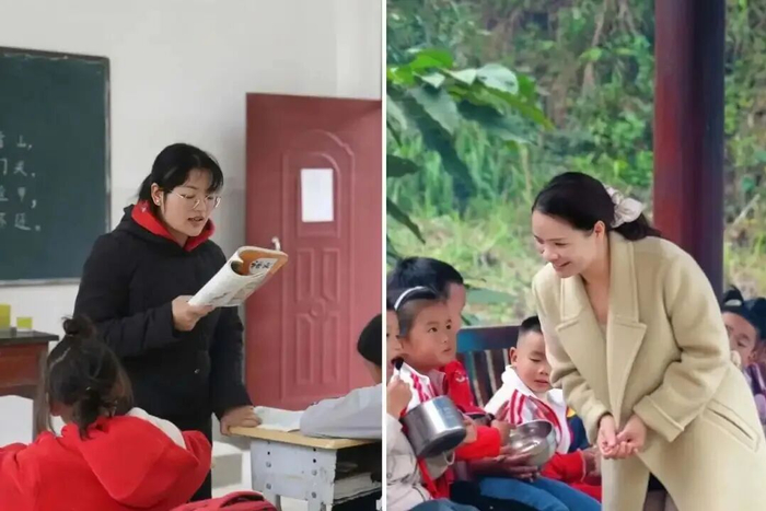 朱丽丹老师（左）、杨素芹老师。图源：人民日报