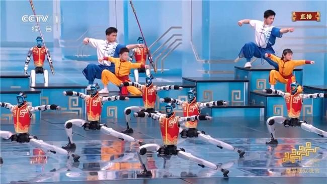 视谷企业宇树，机器人春晚大秀“中国功夫” 截图央视春晚