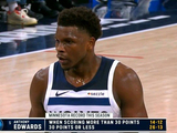 这是啥情况？爱德华兹本赛季30+时14胜12负 30分及以下26胜13负