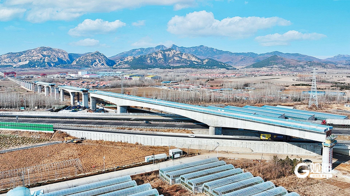 潍宿高铁至青岛连接线项目建设现场。