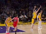 外线开炮！吉迪侧翼三分再中 率队迫近比分打停湖人
