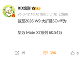高端折叠屏之王！华为Mate X7最新销量已突破60万台