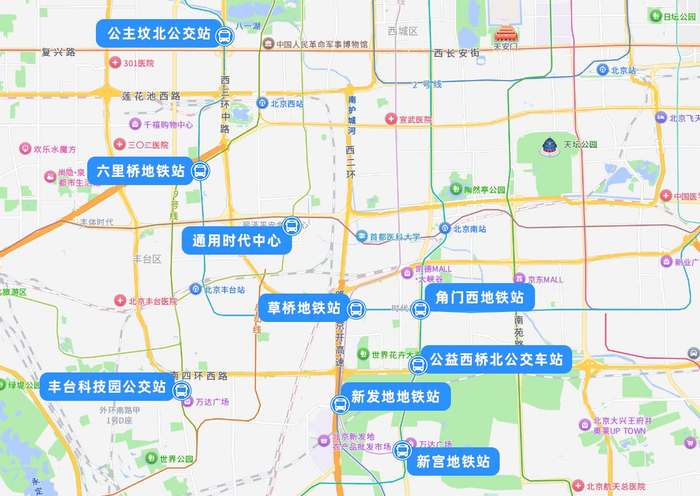 北京端站点示意图