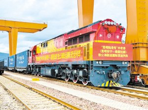 “昆明陆港号”国际多式联运班列。供图