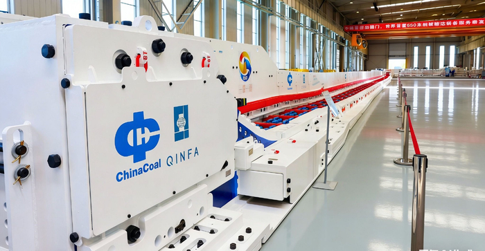 世界首套550米刮板输送成套装备出厂图。