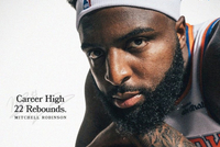 篮板痴汉！米切尔·罗宾逊抢下22个篮板生涯新高 其中9个前场篮板