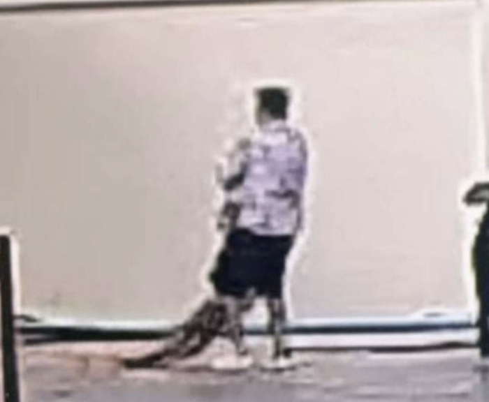 ▲监控拍到一男子将当时已处于昏迷状态的季某拖出别墅