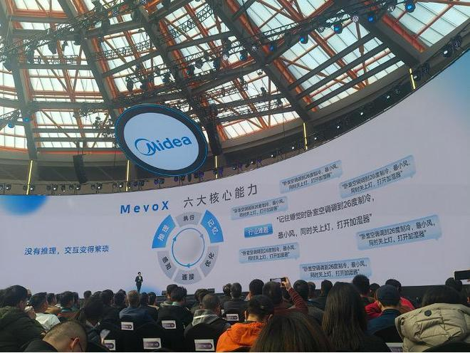 美的集团推出自进化家居智能体MevoX 图片来源：财联社记者/摄