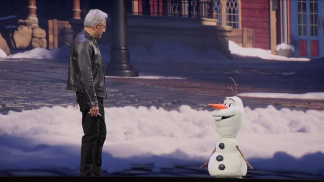 黄仁勋与“雪宝”对话。来源：直播