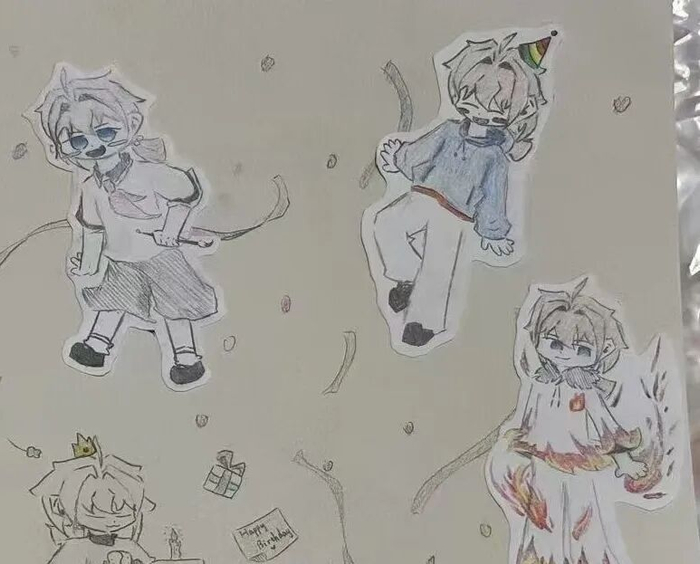 欣欣亲自手绘的作品。受访者供图 