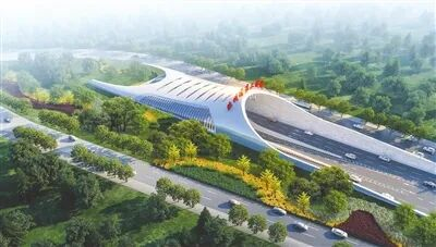 胶州湾第二海底隧道效果图。