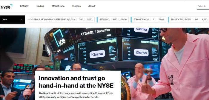 图片来源：纽交所官网截图