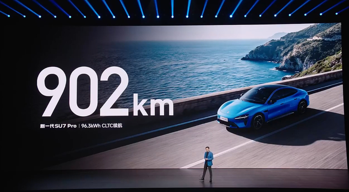 ▲新一代SU7Pro版续航