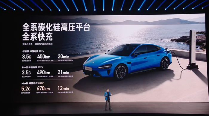 ▲新一代SU7补能速度