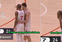 🥵爆了？申京指教KD 后者摇头+摊手+疑似抱怨：脑子有问题！