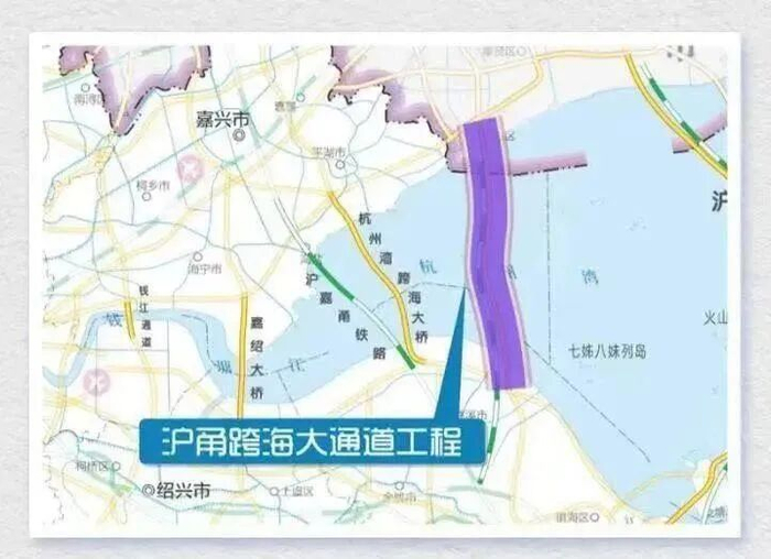 沪甬跨海通道示意图。 图源：宁波日报