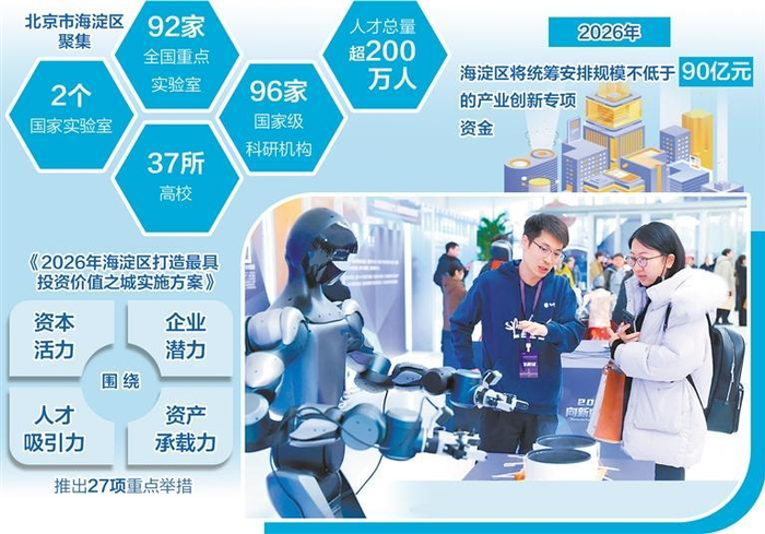     2026海淀区经济社会高质量发展大会现场展示的机器人。（资料图片）
