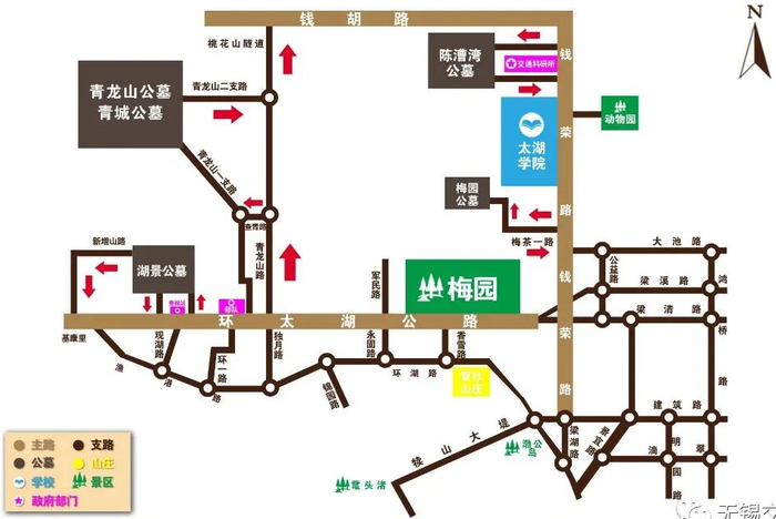 （公墓道路示意图）