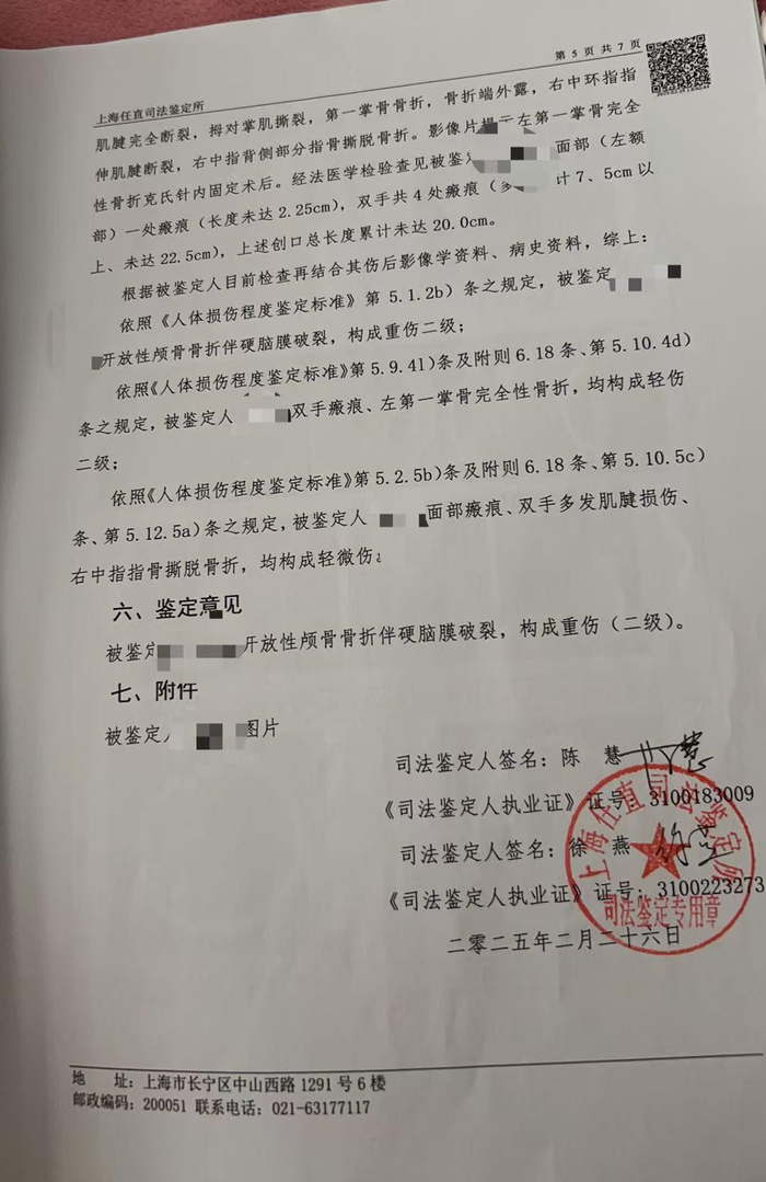 ▲伤情鉴定 受访者供图