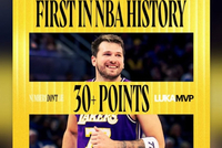 东契奇九连胜场场30+&amp;历史NBA首人 詹姆斯转发祝贺