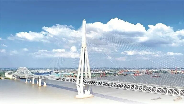 世界最大跨度斜拉桥常泰长江大桥。 受访单位供图