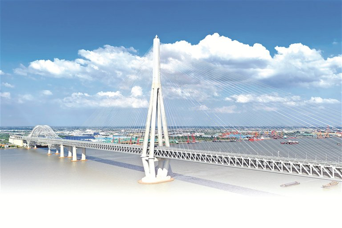 世界最大跨度斜拉桥常泰长江大桥。受访单位供图