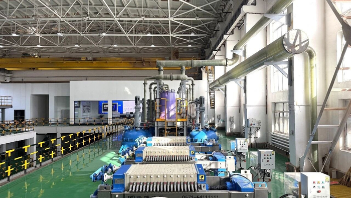 即将投产的金川集团铜贵股份有限公司贵金属冶炼分厂提纯子项生产线（金川集团供图）