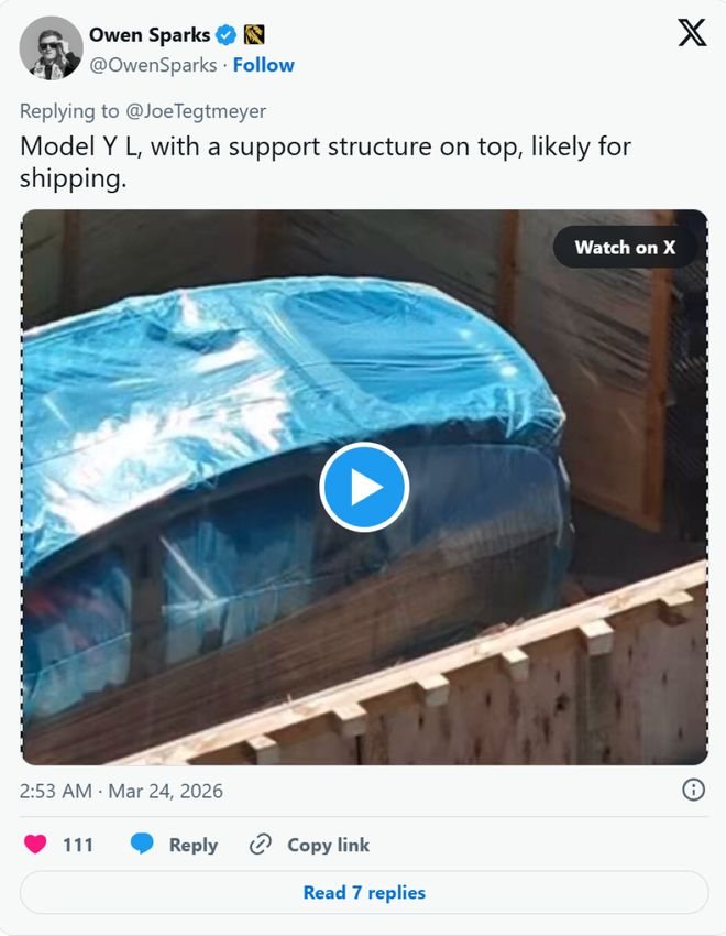 ▲有博主猜测伪装车很可能是Model Y L。