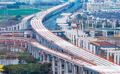 建设中的甬台温改扩建工程宁波南奉化至宁海段项目。胡学军摄（人民视觉）