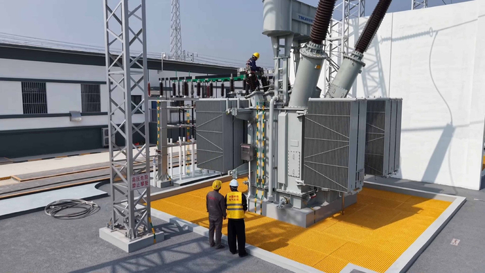 受电前作业人员对变压器进行检查。