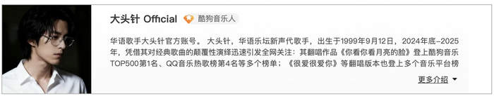 AI音乐人大头针（图源：酷狗音乐）