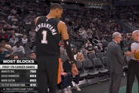 前4有2个马刺球员！生涯前175场盖帽数文班610个第4 海军上将第2