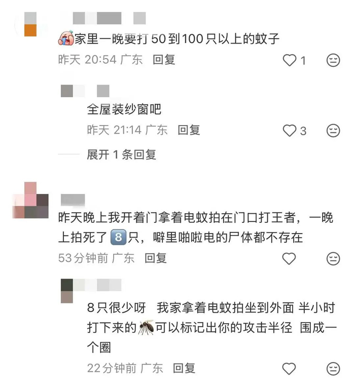 广东网友吐槽蚊子太多