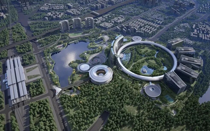 ▲比亚迪全球研发中心设计效果图，以实际为准