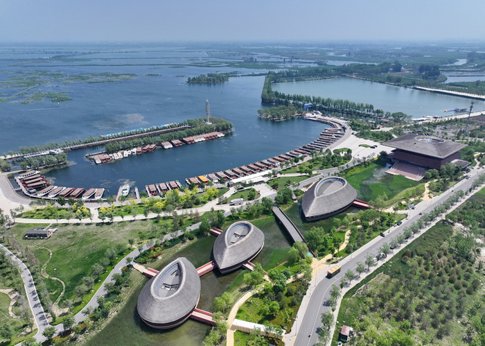 白洋淀畔美景。来源：新华社