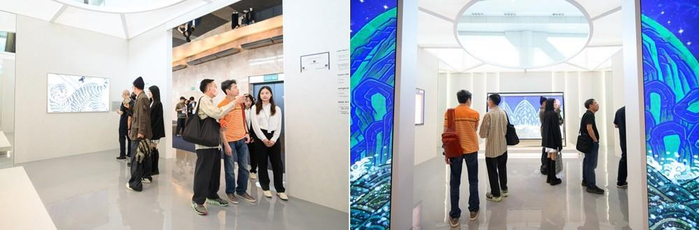 ▲ 参观者沉浸于包括三星艺术电视展出作品在内的整个展览。